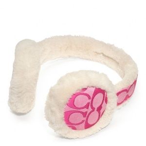 Coach Logo Pink 100% Sheep Earmuffs